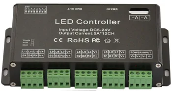 12 channel Easy dmx led rgb controller and dmx usb PC Controller Could be loaded 12CH offline dmx decoder