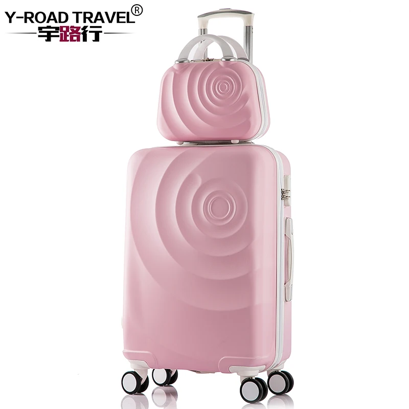 2PCS/SET Suitcase Set With 14inch Cosmetic bag, Universal wheel Trolley Case Travel Luggage Woman Rolling Suitcase With Wheel