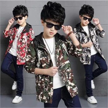 Kids casual Camouflage jacket children outwear coat kids wind coat camouflage clothing hooded Non removable boys jacket