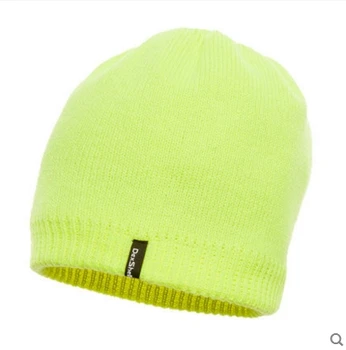 Men/women breathable coolmax wool running waterproof/windproof keep-warm beanie knitted winter snow solid caps/hats