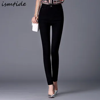 Women Jeans Large Size High Waist New Spring Elastic Long Skinny Slim Jeans Trousers For Women Female Stretch Straight Jeans
