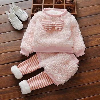 2016 children's clothes suit autumn winter wing pullower+pant 2cps girls baby clothes set warm newborn girl outfits for baby set