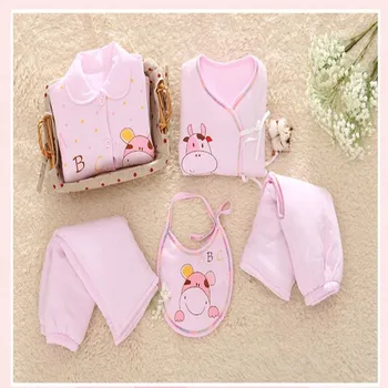 2016 New Autumn And Winter Newborn Gift Sets Baby Girls Clothing Thick Cotton Warm Baby Boy Clothing /Baby Boy 5Pcs /Lot