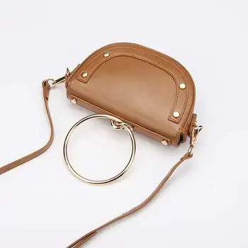 SUIVEA Brand Women Handbags With Fashion Design 2017 Metal Ring Handle Bags Girls Vintage Lady Wallet Female Rivet Shoulder Bags
