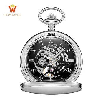 Top Brand Pocket Watch Mechanical Chain Skeleton Automatic Watch Necklace Design Fahion Pocket&Fob Men Watch Winder Reloj Clock