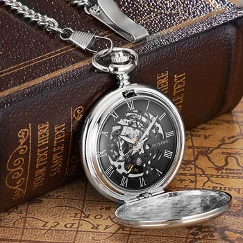 Top Brand Pocket Watch Mechanical Chain Skeleton Automatic Watch Necklace Design Fahion Pocket&Fob Men Watch Winder Reloj Clock