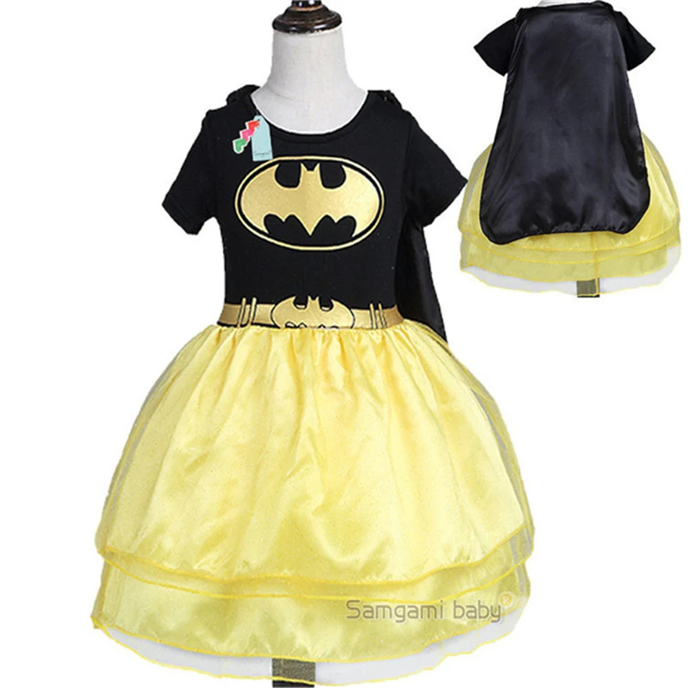 Cosplay Fancy dresses for girls Batman Dresses for Girls Party Princess's Dress Children Girls Kids Cartoon Costume
