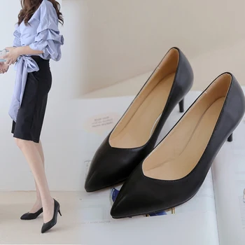 Spring Solid Work Shoes Pointed High Heels Wedding Shoes Women Pumps Sy-2274
