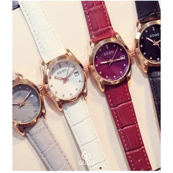 GUOU Brand Luxury Diamond Wrist Watch Women Watches Auto Date Ladies Watch Fashion Women's Watches Clock Women saat reloj mujer