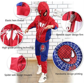 Children Spiderman Baby Boys Clothing Sets Sport Suit For Boys Clothes Spring Spider Man Cosplay Kids Costumes Clothes 2017 New