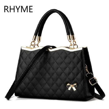 RHYME Women Lingge Handbag Pattern Bow Shoulder Bags Female Messenger Bolso Pu Leather Sac Ladies Crossbody Borsa