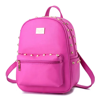 2017 Women's Backpacks Baby Girl Out Casual Rivet Feminine Backpack Famous Brands School Bags for Teenagers