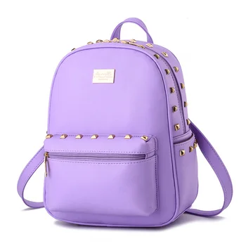 2017 Women's Backpacks Baby Girl Out Casual Rivet Feminine Backpack Famous Brands School Bags for Teenagers