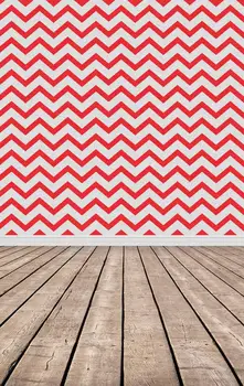 Customize vinyl cloth print red white chevron pattern textured floor photo backgrounds for portrait photography backdrops F-833
