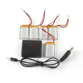 5pc 3.7V 350mAh Li-Polymer Battery +A Five Charger For JJRC H8/H31 RC Quadcopter Dropshipping A4