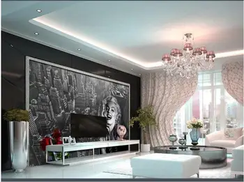 Custom 3d photo wallpaper living room mural beauty Marilyn Monroe painting home decor sofa TV background non-woven wallpaper