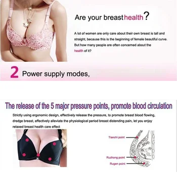 Far-infrared Vibration Electric Breast Enhancer Bra Massager Beauty Health Care Product for Women FM88