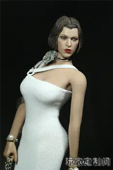 Girl Dress 1/6 Scale Female White Pearl Dress Clothing Model Toys For 12