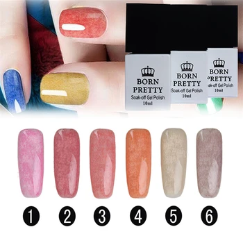 6 Colors/set 10ml BORN PRETTY Fur Effect Soak Off Nail Art UV Gel Polish Manicure 1-6