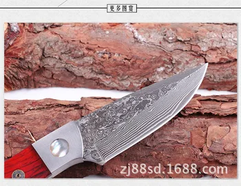 Damascus steel forged straight knife hunting high hardness outdoor self-defense knife tactical army Survival knife