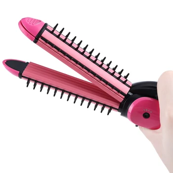 Multifunctional Professional Temperature Controller 3 in 1 Rechargeable Battery Clip Corn Plate Hair Sticks Comb Roller Curler