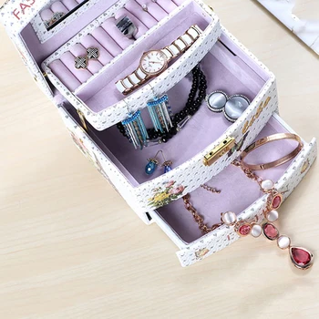 Automatic Cosmetic Travel Case Travel Jewelry Case Background Sceneryl Cosmetic Case Bracelet Boxes Cosmetics For Girls N-016