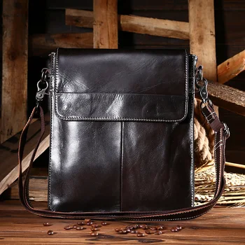 Cow Real Genuine Leather Fashion Men Bags Men Messenger bags Small Business Men Travel Crossbody Shoulder Bag Handbags