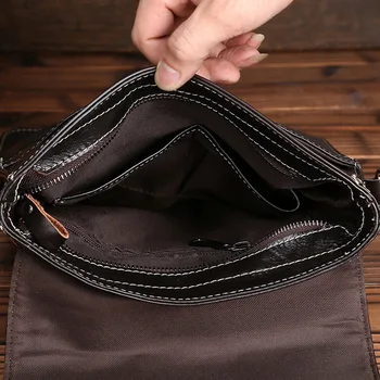 Cow Real Genuine Leather Fashion Men Bags Men Messenger bags Small Business Men Travel Crossbody Shoulder Bag Handbags