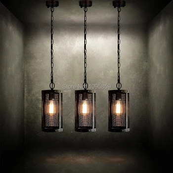 Modern Vintage Industrial Black Metal Mesh Cage Kitchen Pendant Light Lamp Ceiling Fixtures Lighting