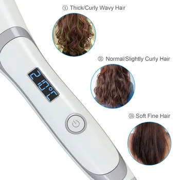OPE Comb Hair Straightener Brush Professional Detangling Anion Ceramic Heating Hair Straightener LCD Electric Hair Brush