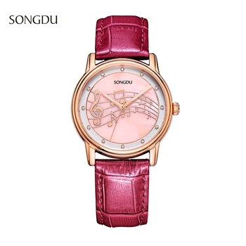 Brand Women Watches fashion Genuine Leather Rose Gold Diamond Ladies Casual Quartz Watch Women Dress Watch Clock Montre Femme