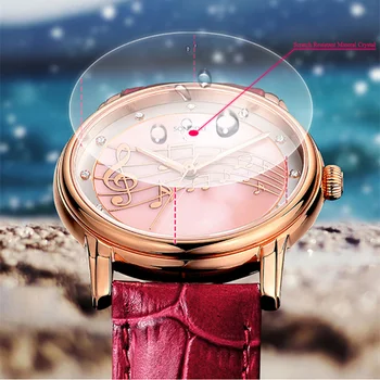 Brand Women Watches fashion Genuine Leather Rose Gold Diamond Ladies Casual Quartz Watch Women Dress Watch Clock Montre Femme