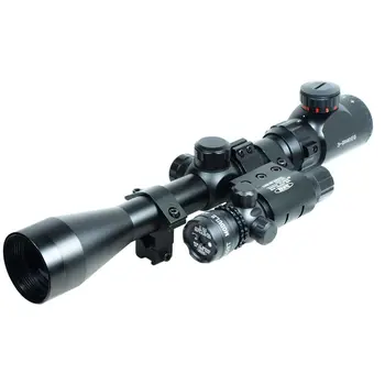 Pro 3-9x40 Hunting Rifle Scope Mil-Dot illuminated Snipe Scope & Green Laser Sight Airsoft