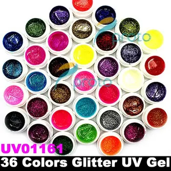 36 Colors Glitter Powder UV Gel for UV Nail Art Tips Extension Decorations SKU:USC0002