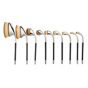 9 PCS Oval Golf Toothbrush Shaped Lip Powder Blusher Foundation Eye Makeup Brushes M02393