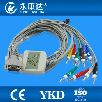 Electrocardiograph 10-lead Schiller EKG cable,AHA,Banana 4.0 mm ,10 kom resistance plug end electrodes cable