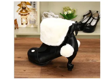 Princess sweet lolita shoes handmade lapel coscplay rabbit ears table corner short-heeled boots pu8606