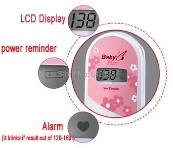 5units LCD Screen Fetal Doppler Fetal Heart Monitor Earphone + Video cable BabyFun Free P&P!!