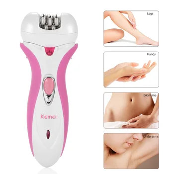 Km-2531 Rechargeable Hair Removal Electric Female Epilator Women&#39;s Personal Care Razor 4 In 1 Lady Shaver Machine Eu Plug