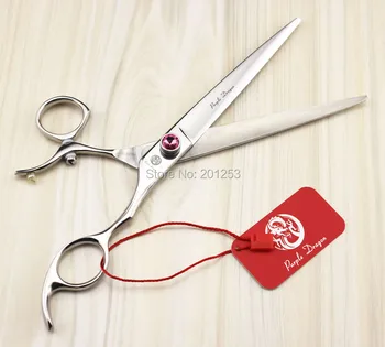 7.5Inch Professional Pet Grooming Cutting Scissors,360 Degree Rotation Fly Dog Shear with Pink Diamond 1pcs LZS0441