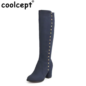 CooLcept over knee high heel boots women snow fashion winter warm footwear shoes boot P15945 EUR size 32-48