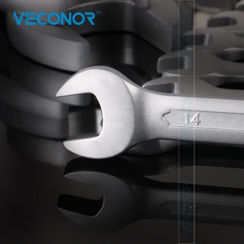 Veconor Quick Flexible Reversible Combination Ratchet Wrench Set Metal Ratcheting Socket Spanner For Home Tools