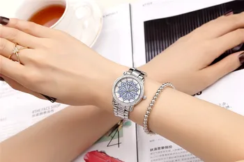Relogio Feminino CRRJU Luxury Brand Women Dress Watches Steel Quartz Watch Diamonds silver Watches For Womans Wristwatches