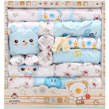 18Pcs/Lot 2017 Newborn Baby Girl Clothes Autumn Happy farm Gift Box Set Thick Cotton Character Baby Boy Clothes