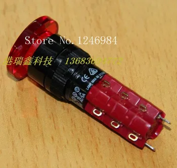 SA]M16 with lock button switch DECA Taiwan Progressive Alliance Round three -way red mushroom button D16LAR3-3AB--5pcs/lot
