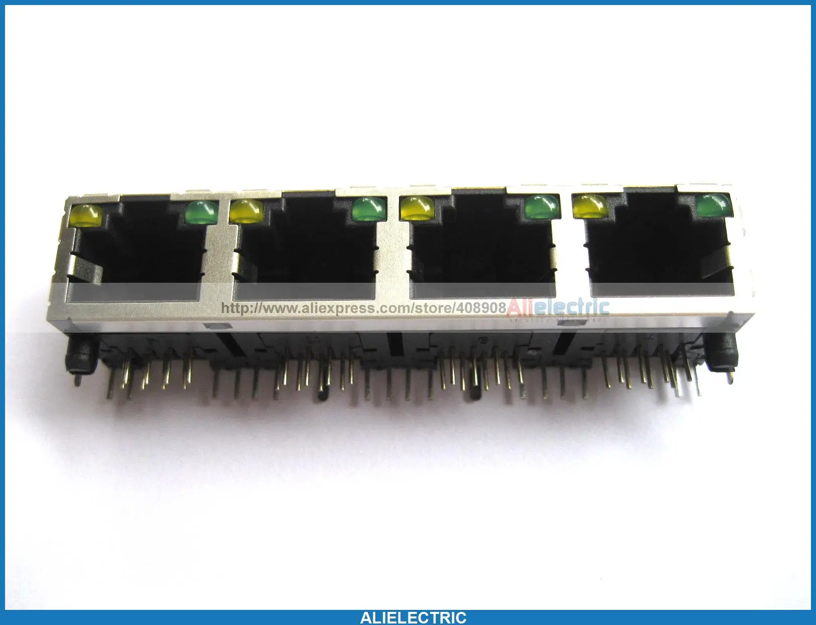 20 x RJ45 Modular Network PCB Jack 56 8P w LED 4 Ports