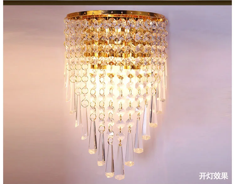 Golden/Sliver E14 crystal led wall lights lamps lamparas de pared lampada led crystal wall sconce for bedroom living room
