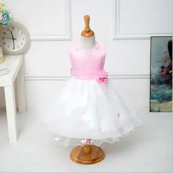 2016 Summer New Girl Sleeveless Dress Wedding Birthday Party Children The Butterfly Net Yarn Princess Dress