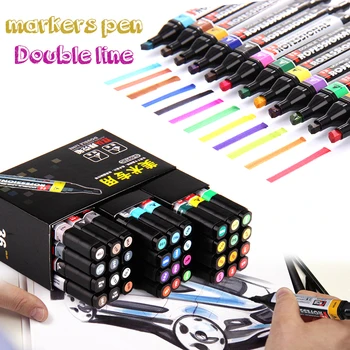 Mark pen 12 colors POP posters markers for tissue double-end colours sharpie copic markers for drawing manga art supplies