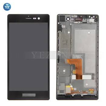 Original For Huawei P7 LCD with frame assembly LCD display touch screen digitizer glass full replacement black white 5
